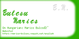 bulcsu marics business card